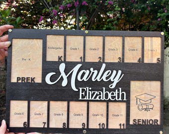 Pre K to Senior Graduation Photo Frame, Custom School Years Photo Frame, Pre K-12 Grade School Picture Frame, Custom Name School Year Frame