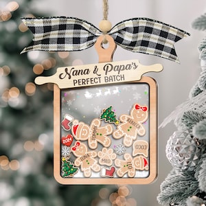 Personalized Family Name Christmas Ornament, 4D Shake Family Ornament, Custom Gingerbread Family Ornament, Grandma&#39;s Perfect Batch Ornament