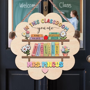 Custom Teacher 3D Door Sign, In this Classroom You Are, Teacher Door Hanger, Back to School Gift, Custom Teacher Name Classroom Welcome Sign