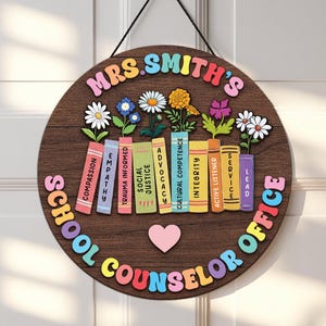 Perrsonalized 3D School Counselor Office Door Sign, School Psychologist Gift, School Counselor Sign, Psychologist Office Sign Counselor Sign