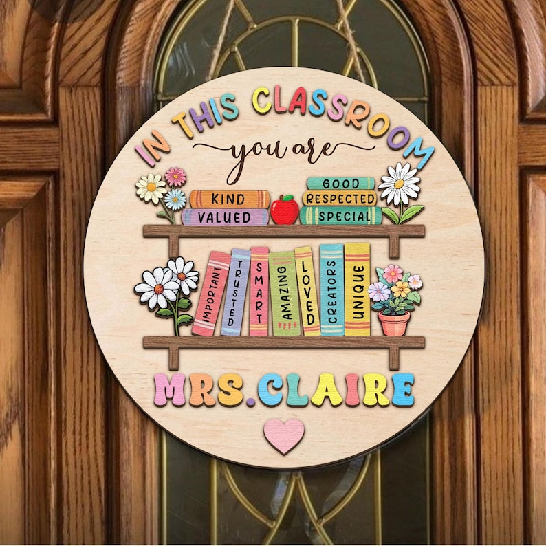 Custom Teacher 3D Door Sign, in This Classroom You Are, Teacher Door ...