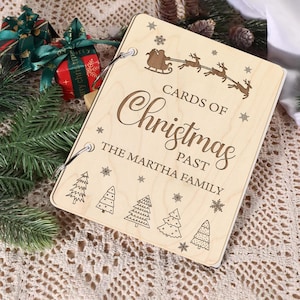 Tarjetas personalizadas de Navidad pasada, porta tarjetas de Navidad personalizado, regalo, guardián de tarjetas, recuerdo de tarjetas, almacenamiento de tarjetas, libro de recuerdos de Navidad