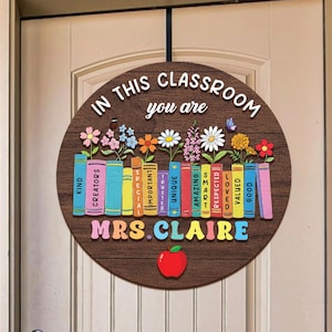 Personalized Teacher 3D Door Hanger, In this Classroom You Are, Teacher Door Sign, Back to School Gift, Custom Teacher Name, Classroom Decor