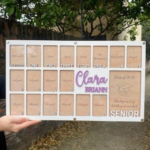 Birth Through Graduation School Years Photo Frame, Pre K Kindergarten To Grad School Picture Frame, Custom Birth To Grad School Photo Frame
