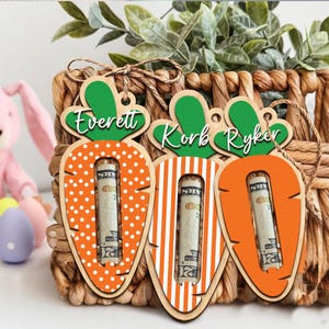 Porte-monnaie personnalisé en forme de carotte, porte-monnaie de Pâques carotte, porte-monnaie de Pâques en argent, panier de Pâques, cadeau de Pâques pour les enfants