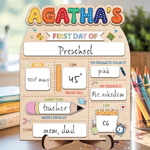 Personalized First Day Of School Sign, 1st Day of School Board, Last Day of School Sign, Back To School Board, Back To School Dry Erase Sign