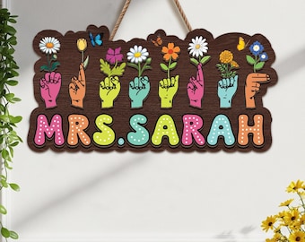 Cartello personalizzato per insegnanti di lingua dei segni, regalo di ringraziamento per insegnanti di lingua dei segni, regalo di laurea, regali per insegnanti, regalo per insegnanti di lingua dei segni, regalo per insegnanti di lingua dei segni