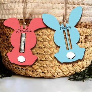 Porta-dinheiro de Páscoa personalizado, Enchedores de cesta de Páscoa, Presente de Páscoa para crianças, Porta-dinheiro de coelho, Porta-dinheiro de coelho