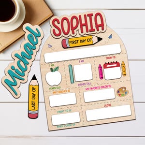 Custom First and Last Day Of School Sign, Photo Prop 1st Day Of School Board, Reusable Back To School Sign, Custom Name Back To School Board