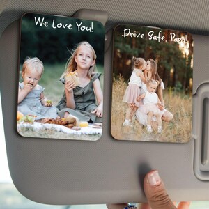 Personalized Photo Car Visor Clip Dad Gift, Custom Dad Photo Sun Visor Clip, Fathers Day Gift for Dad Grandpa, Drive Safe Daddy Visor Clip