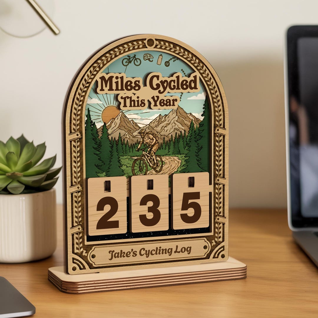 Custom Miles Cycled Tracker: Yearly Ride Tracker for Cyclists and ...