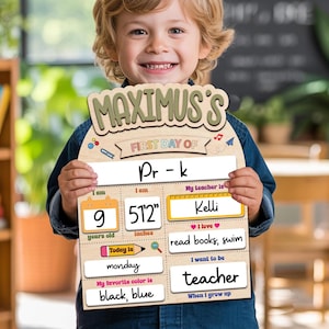 Customized First Day and Last Day Of School Sign, 1st Day Of School Sign, Dry Erase School Sign, Back To School Sign For Photo, School Board