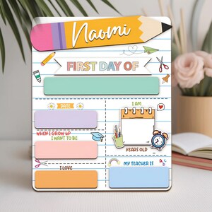 Custom First Day and Last Day Of School Sign, Back To School Sign For Photo, Dry Erase School Sign, 1st Day Of School Sign, School Board