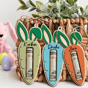 Porte-cadeau de Pâques carotte, porte-monnaie personnalisé carotte, porte-monnaie de Pâques, panier de Pâques, cadeau de Pâques pour les enfants