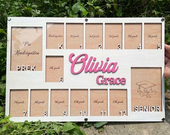 Custom Pre K to 12 Grade Graduation School Photo Frame, Pre K To Senior School Picture Frame, School Years Photo Frame, Senior Picture Frame
