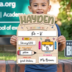 Customized First Day and Last Day Of School Sign, Back To School Sign For Photo, 1st Day Of School Sign, School Board, Dry Erase School Sign