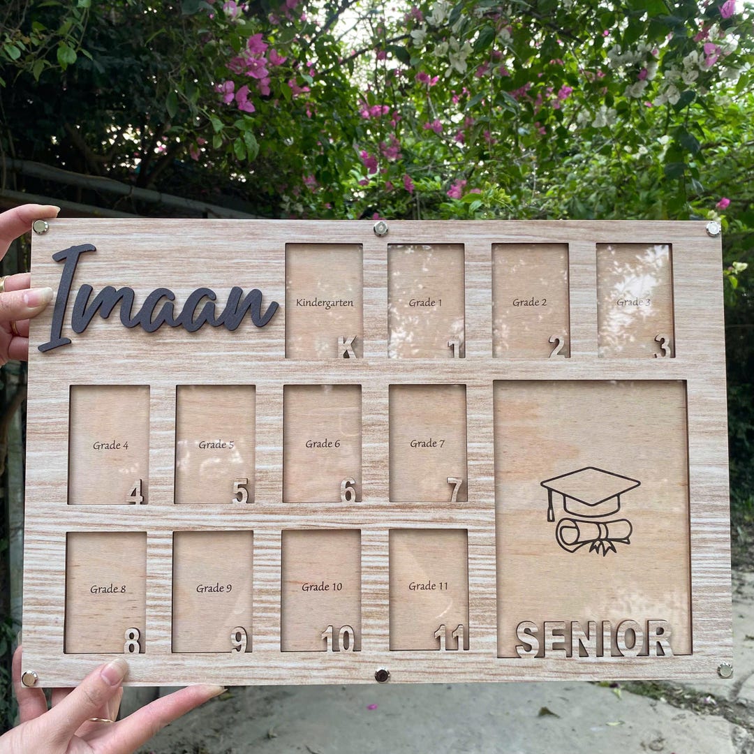 Grade R Picture Frame Custom K to Graduation School Picture Frame, Kindergarten to Grad ...