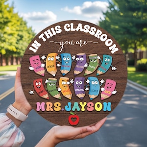 Personalized Teacher 3D Door Sign, Teacher Door Hanger, In this Classroom You Are, Back to School Gift, Teacher Name Sign, Classroom Decor