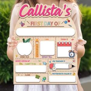 Custom First Day Of School Sign, 1st Day of School Board, Last Day of School Sign, Gift For Student, Preschool Back To School Dry Erase Sign