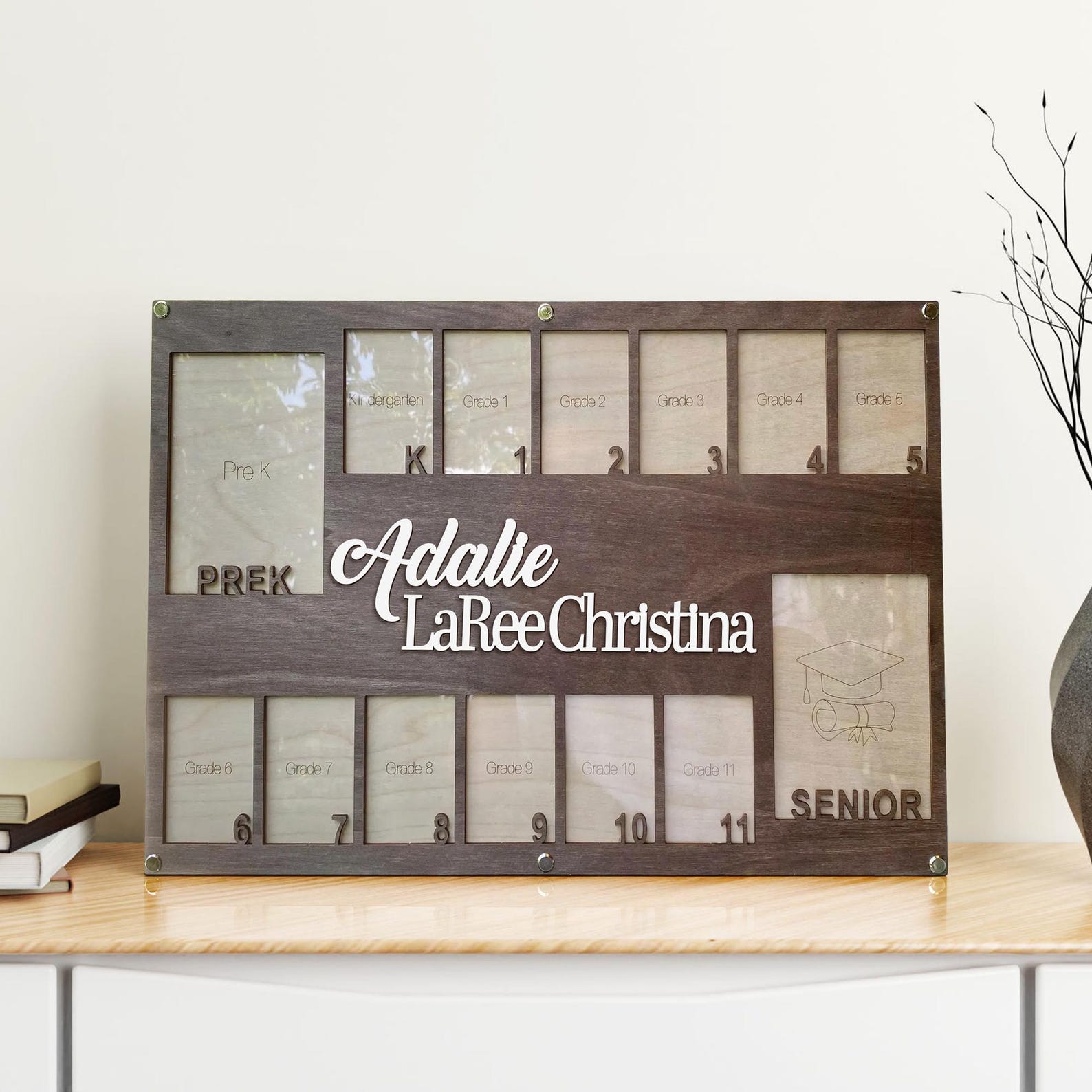 Grade School Picture Frame Custom, Pre K to Graduation School Picture ...