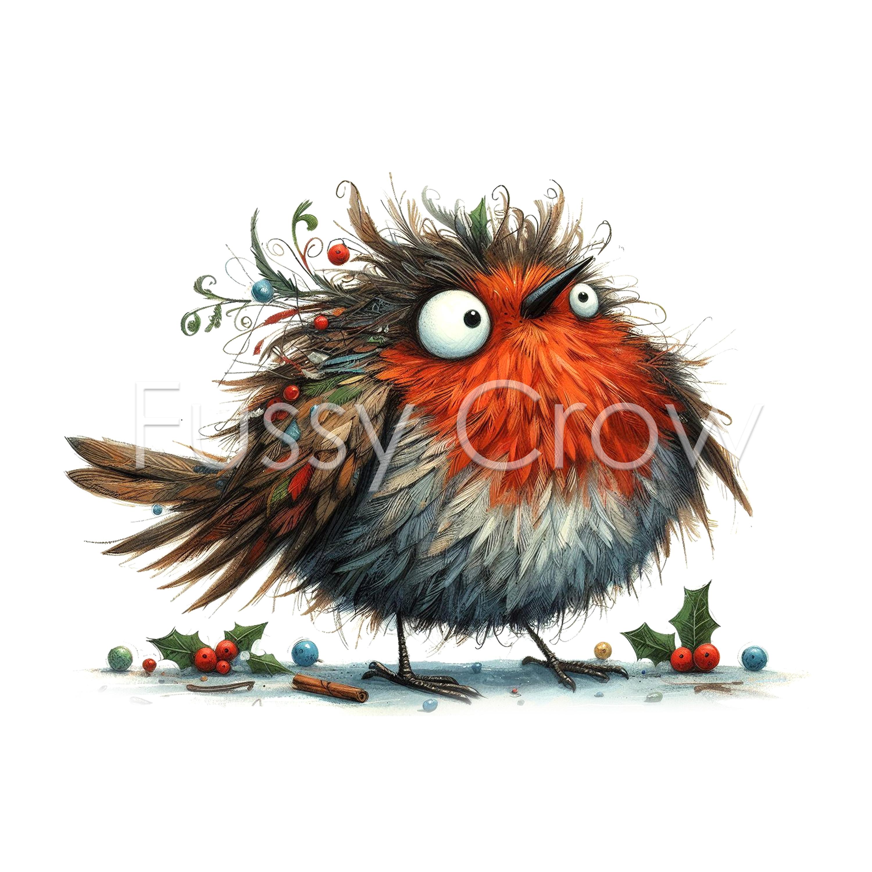 Festive Robin Clipart, 15 High Quality Jpgs, Cute Christmas Bird ...