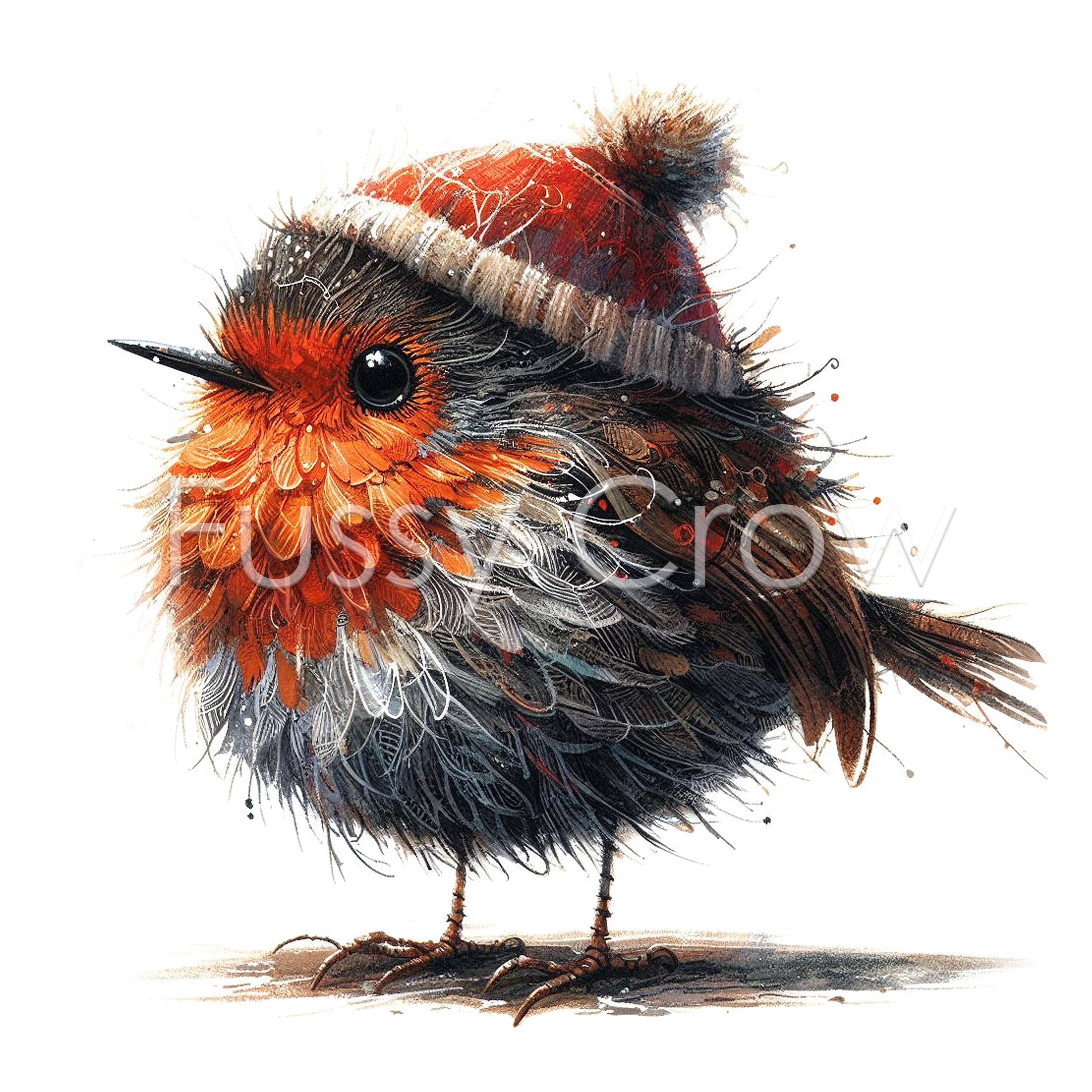 Festive Robin Clipart, 15 High Quality Jpgs, Cute Christmas Bird ...