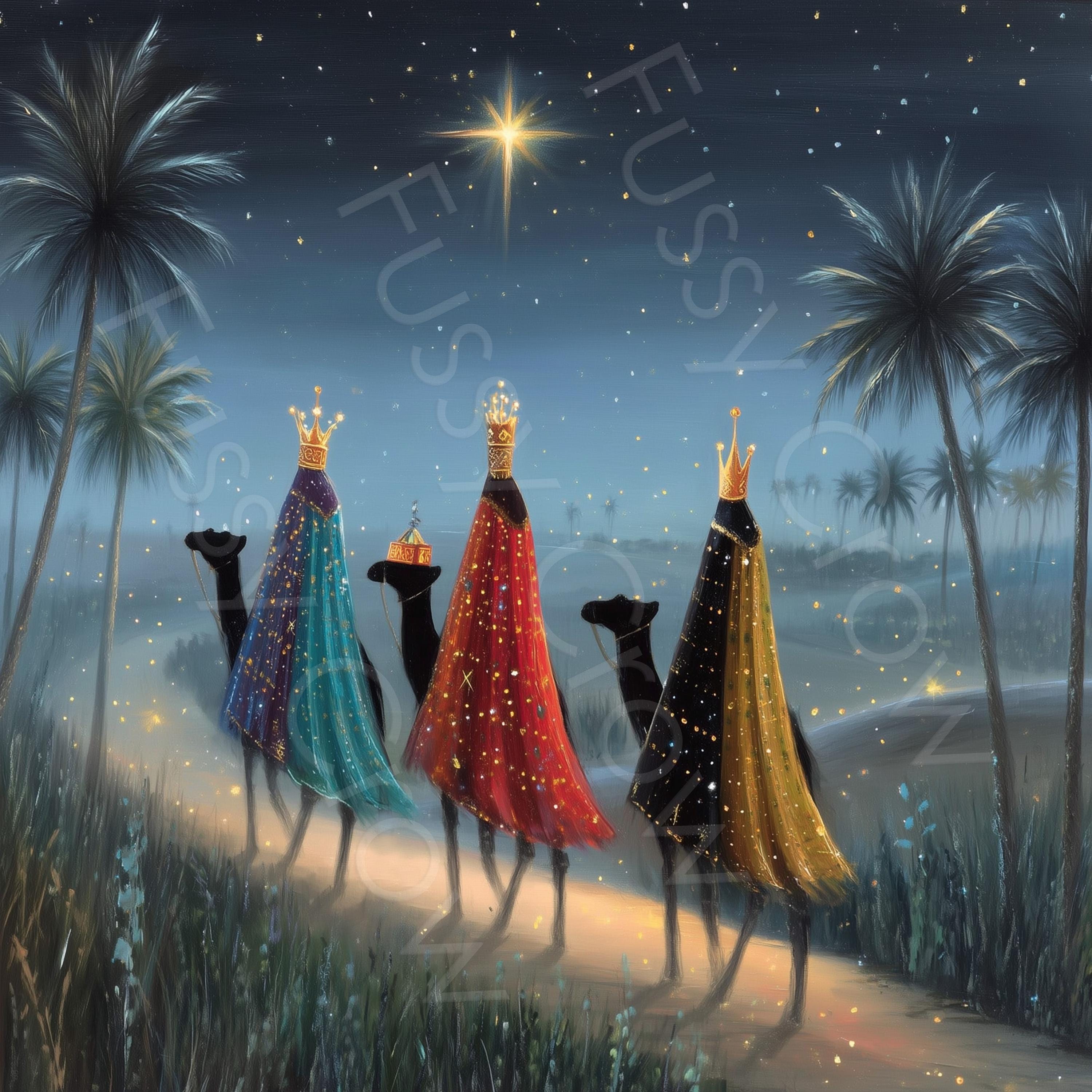 Three Kings Clipart, Watercolour Christmas Nativity Art, 12 Jpgs, Card ...