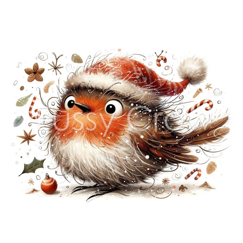 Festive Robin Clipart, 15 High Quality Jpgs, Cute Christmas Bird ...