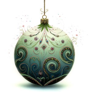 Clipart bombki świątecznej, 15 wysokiej jakości plików JPG, Clipart akwareli ozdoby, Tworzenie kartek, Pamiętnik, Rękodzieło papierowe, UŻYTEK KOMERCYJNY | AF0516