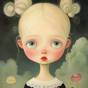 Mädchen Porträt Clipart, 10 hochwertige JPGs, Süße Puppe Bilder, Fantasy Menschen Kunst, Kartenherstellung, Junk Journaling, KOMMERZIELLE NUTZUNG | AF0324-2