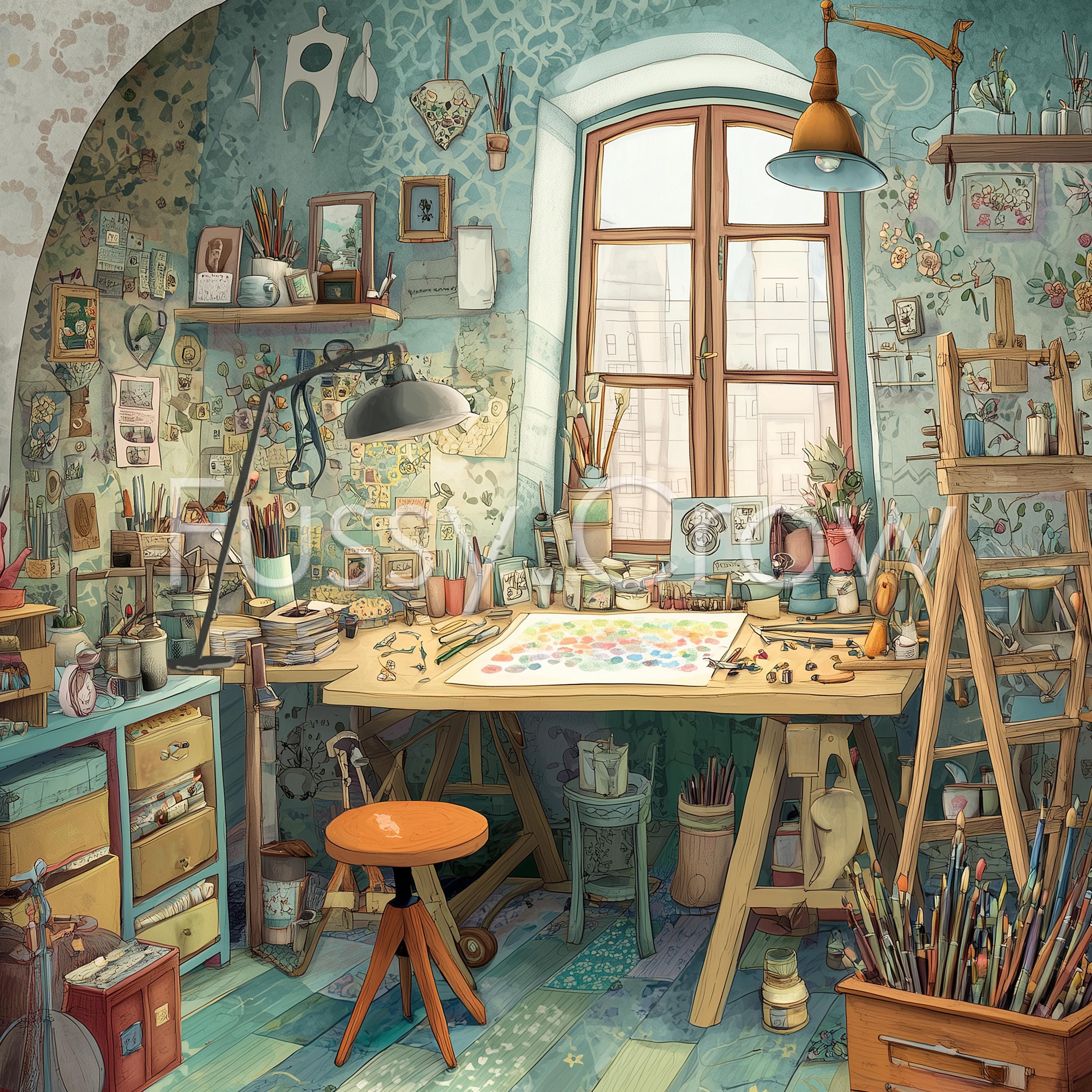 Whimsical Art & Craft Studio Clipart, 12 High Quality Watercolour Jpgs ...