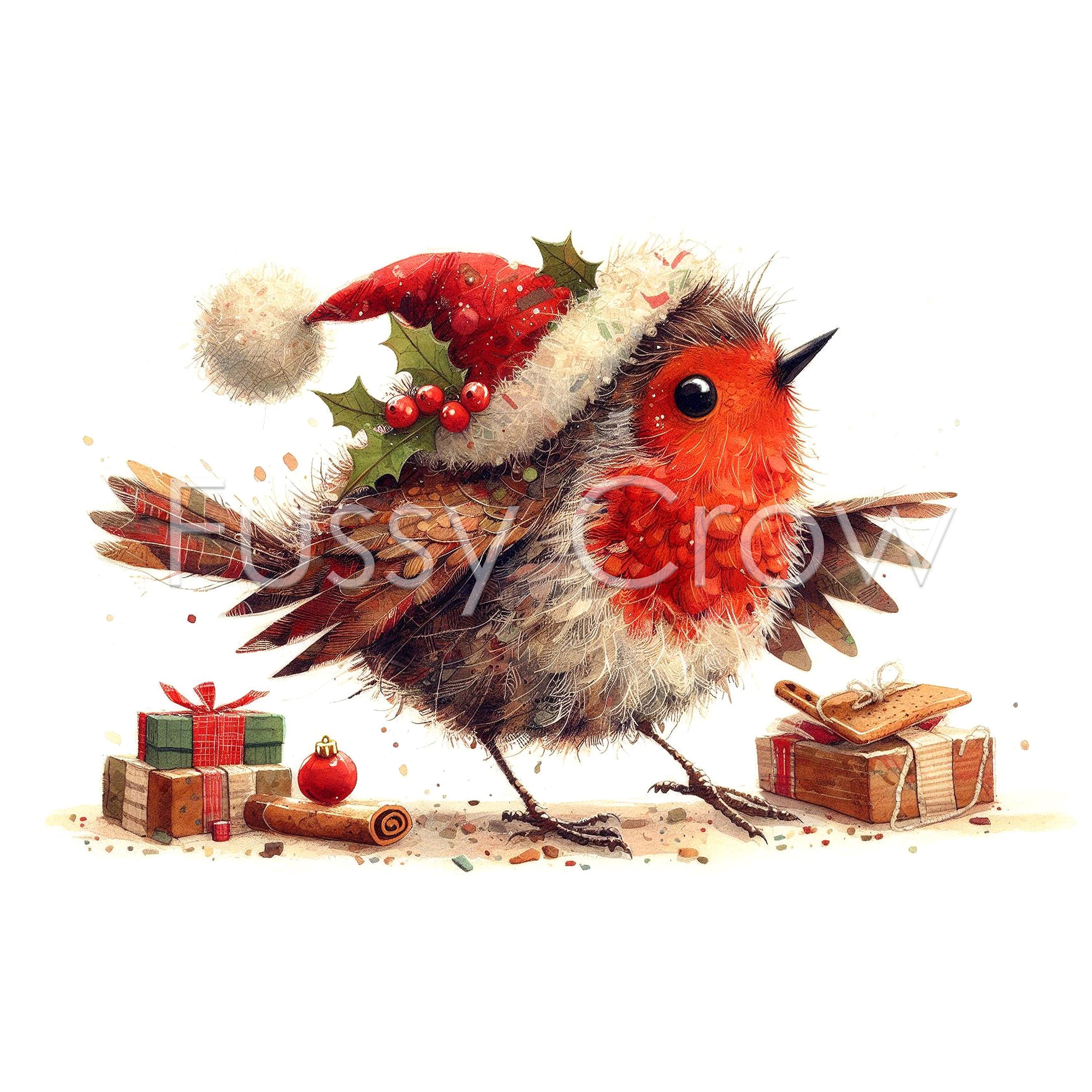 Festive Robin Clipart, 15 High Quality Jpgs, Cute Christmas Bird ...