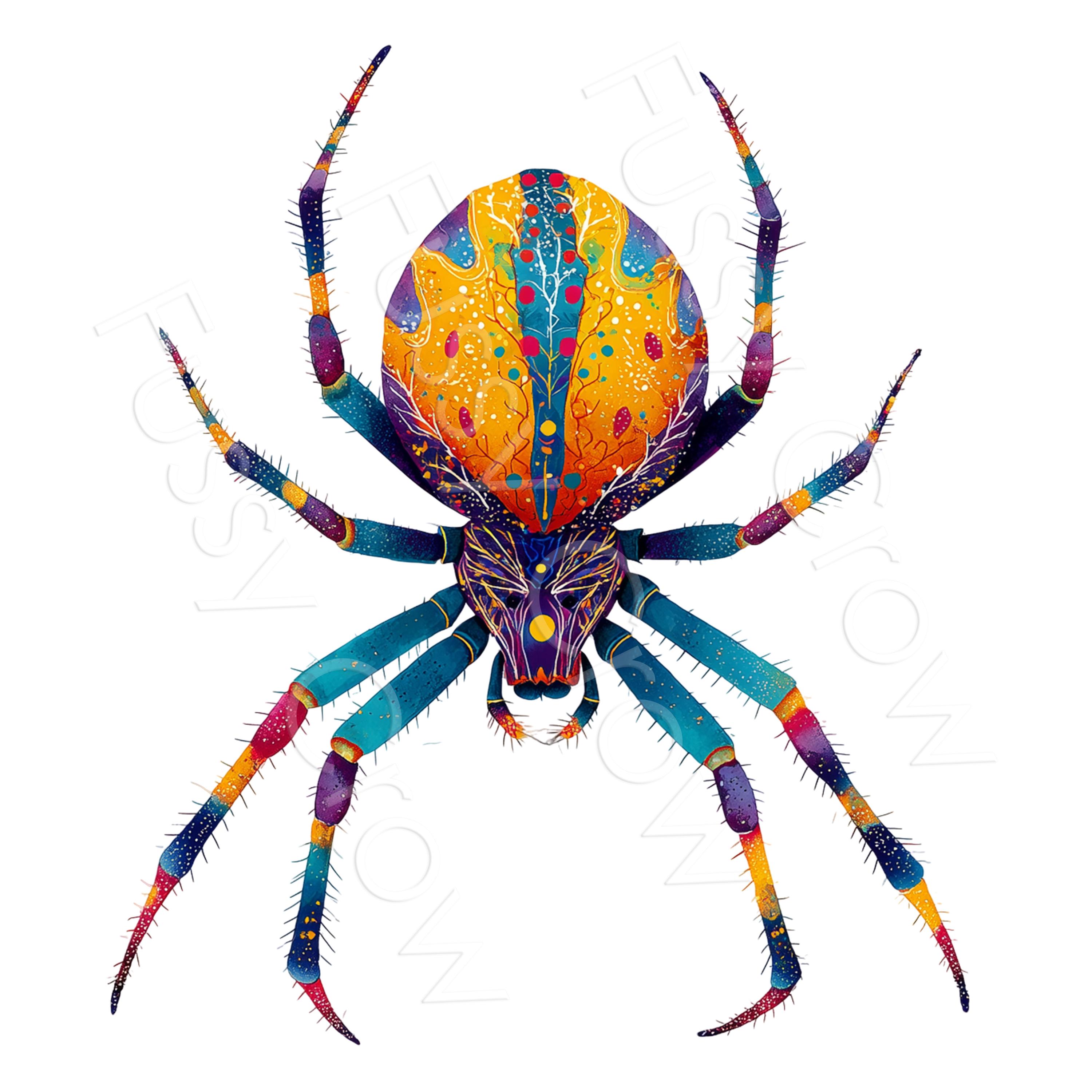 Rainbow Spider Clip Art, Watercolour Whimsical Insects, 10 Jpgs ...