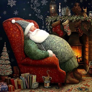 Clipart de Papai Noel Fantástico, 15 JPGs de Alta Qualidade, Clipart de Papai Noel em Aquarela, Criação de Cartões, Diário de Junk, USO COMERCIAL | AF0513-1