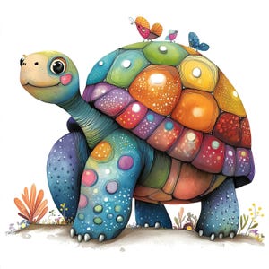 Skurrile Schildkröte Clipart, 10 hochwertige JPGs, wunderliche Haustier Clipart, Kartenherstellung, Junk Journaling, Papierhandwerk, KOMMERZIELLE NUTZUNG | AF0506-1