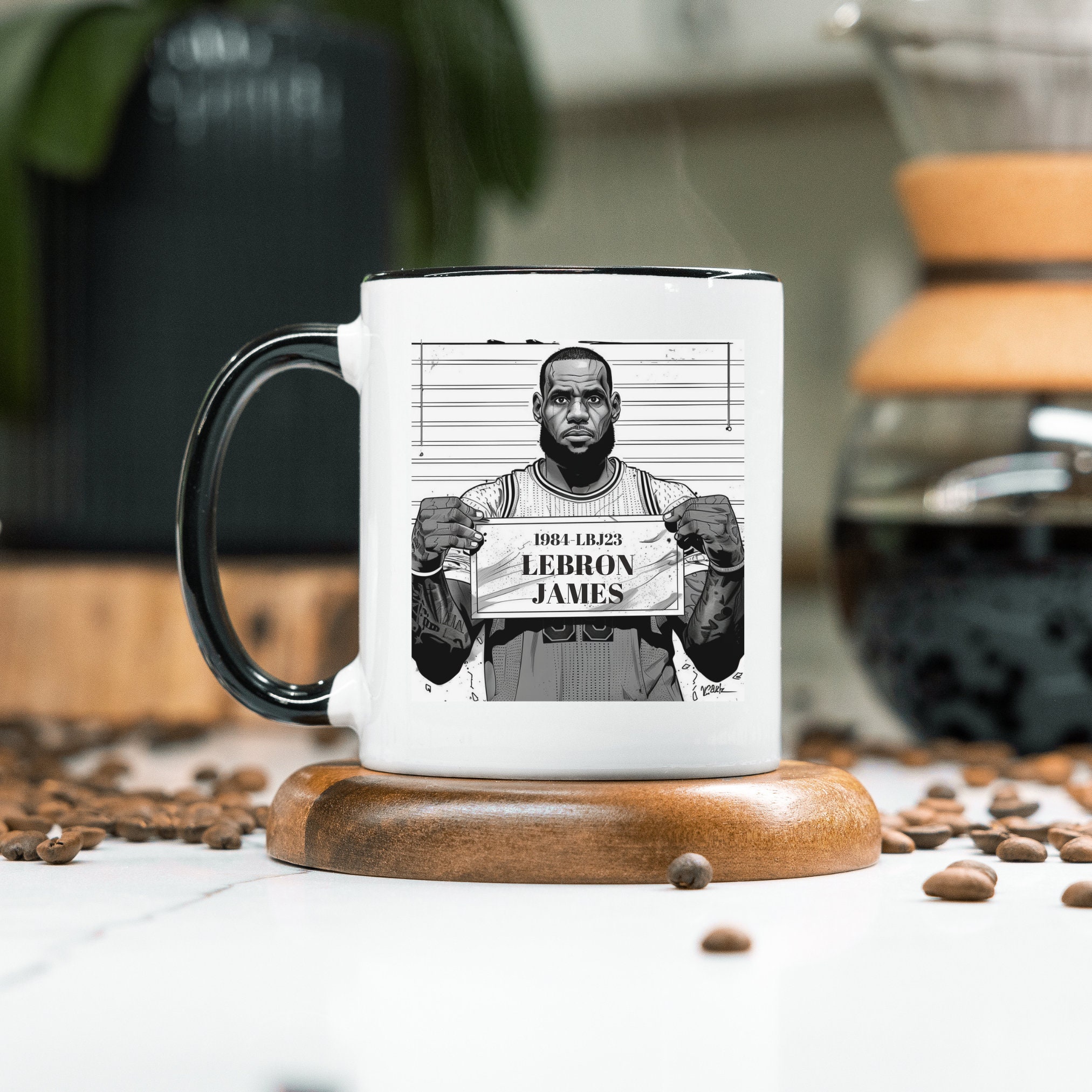 Mugshot, White and Black 11oz Ceramic Mug, Lebron James Quote on