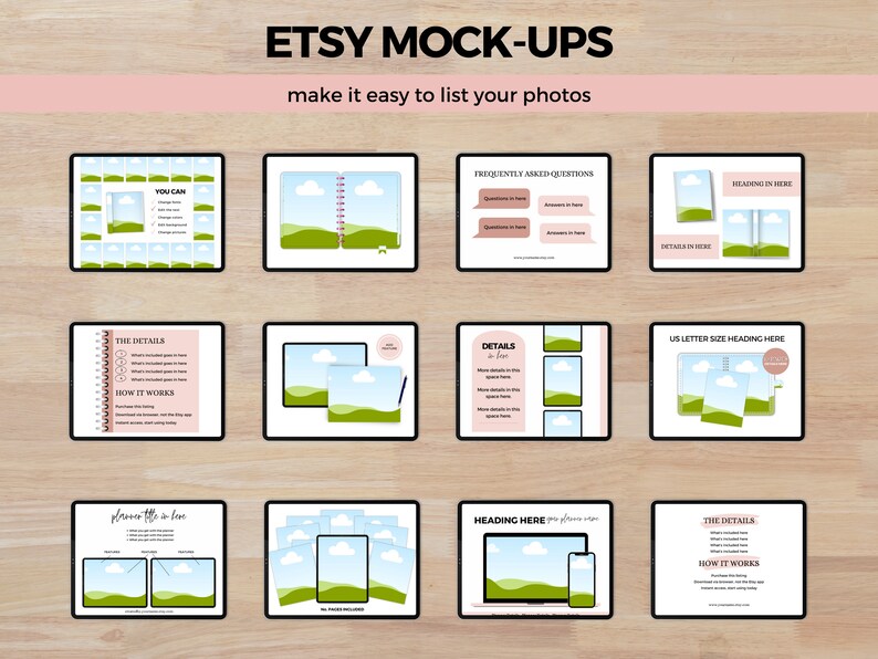 Mockup Bundle for Etsy Listing Photos Printables Mockups Drag and Drop ...