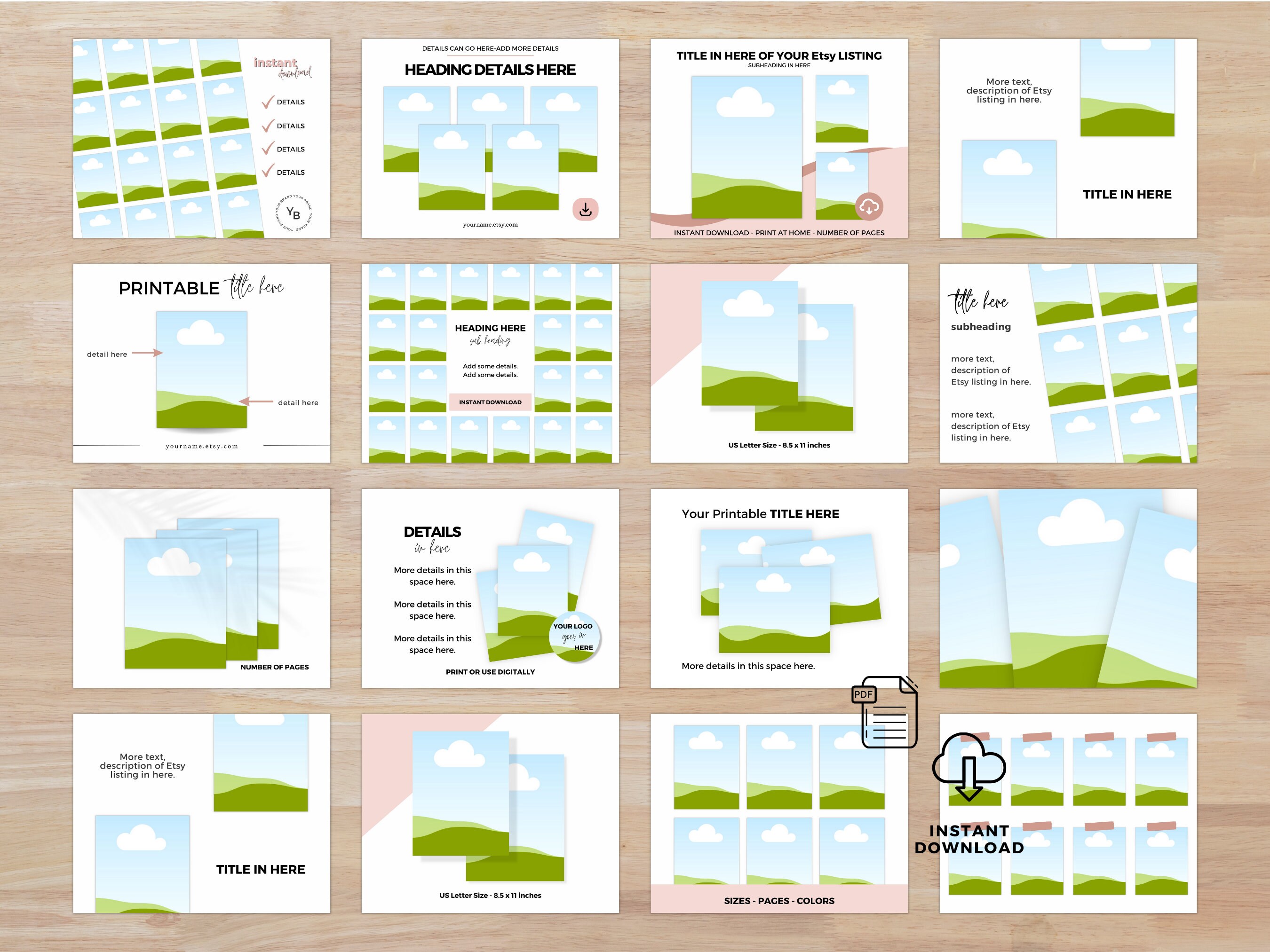 Mockup Bundle for Etsy Listing Photos Printables Mockups Drag and Drop ...