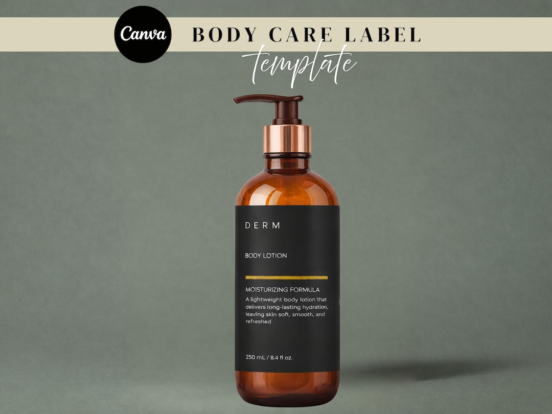 Minimalist Body Lotion Label Template | Body Care Packaging Design ...