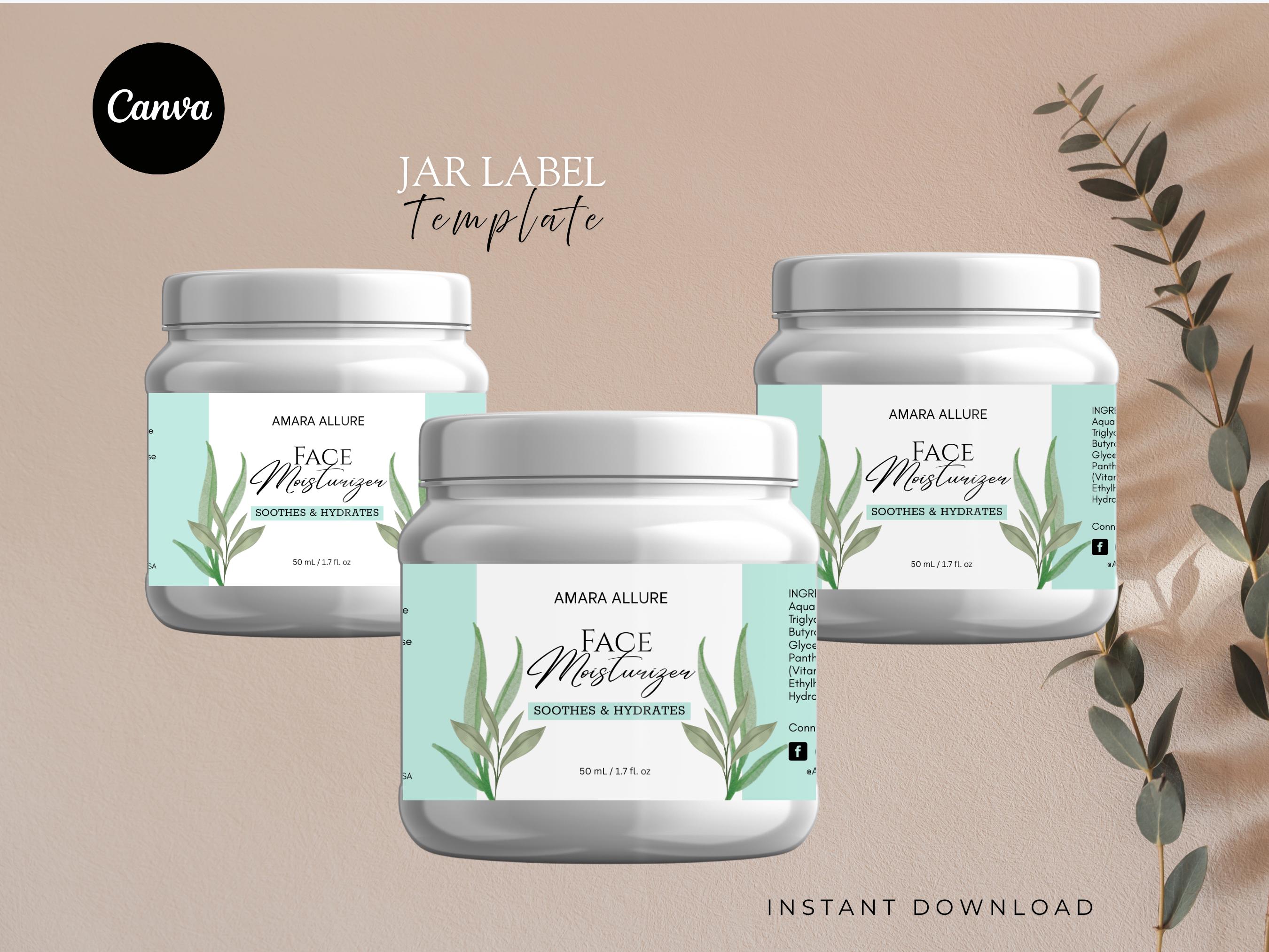 Printable Cosmetic Jar Labels | Editable Sticker Label Templates for ...