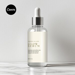 Pu&ograve; includere: Flacone di siero in vetro trasparente con etichetta bianca e contagocce argentato. L'etichetta recita "AMARA ALLURE GLOW SERUM" con testo sottostante che indica che idrata e ammorbidisce la pelle, migliora la grana della pelle e supporta la barriera cutanea. Il flacone &egrave; da 60 ml.