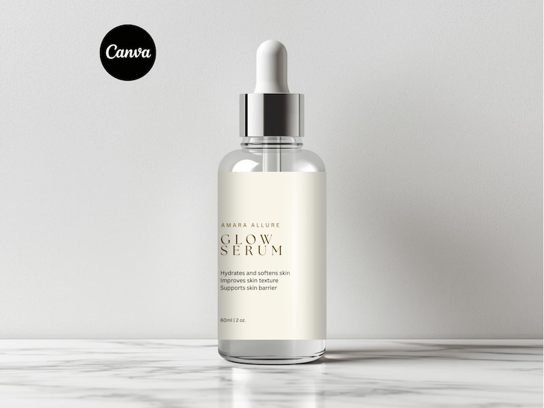 Pu&ograve; includere: Flacone di siero in vetro trasparente con etichetta bianca e contagocce argentato. L'etichetta recita "AMARA ALLURE GLOW SERUM" con testo sottostante che indica che idrata e ammorbidisce la pelle, migliora la grana della pelle e supporta la barriera cutanea. Il flacone &egrave; da 60 ml.