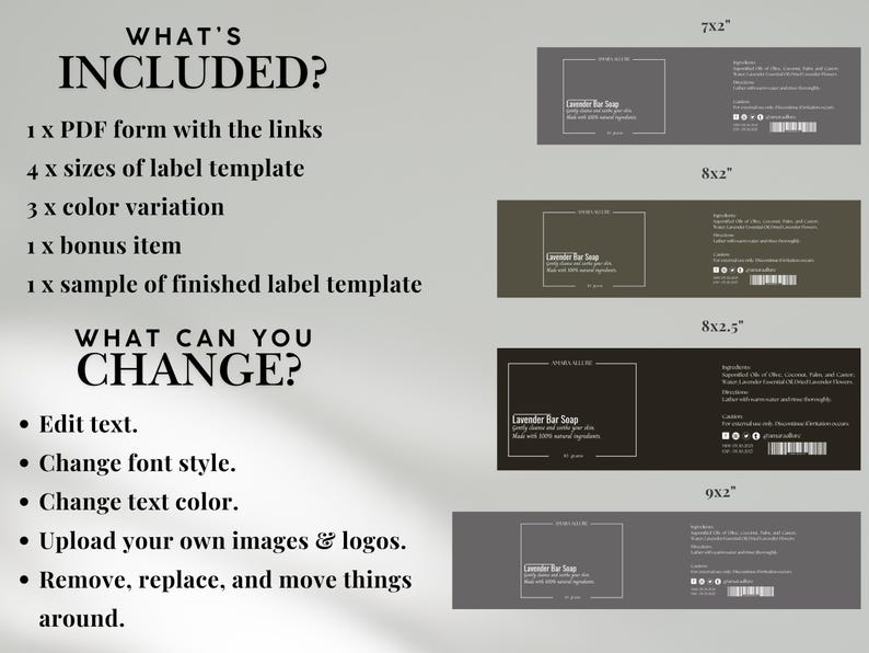 Highlight Simple Label Bar Soap Minimalist Label Template, Editable Soap Packaging Label ...