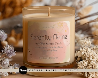 Candle Label Templates for Canva | Editable Candle Stickers | Printable Jar Labels | Small Business Packaging Design