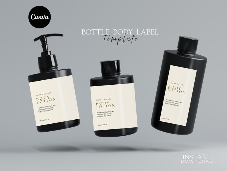 Minimalist Lotion Label Template, Editable Skincare Label Canva ...