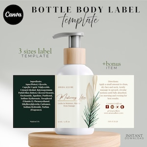 DIY Body Label Template | Editable Canva Designs | Minimalist Product Label | Skincare Bottle Sticker | Printable Packaging Design
