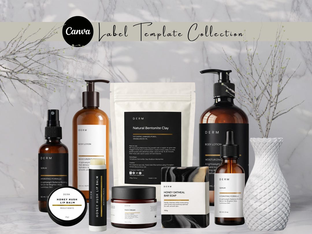 Canva Label Template Bundle | Editable Printable Product Labels | Small ...