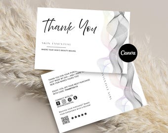Tarjetas de agradecimiento para pequeñas empresas / Tarjetas de agradecimiento para clientes / Notas de agradecimiento impresas para empresas / Editar en Canva