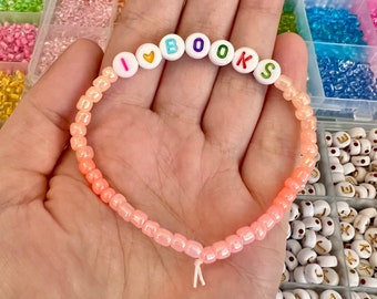 Peach Ombré I heart Books Bracelet