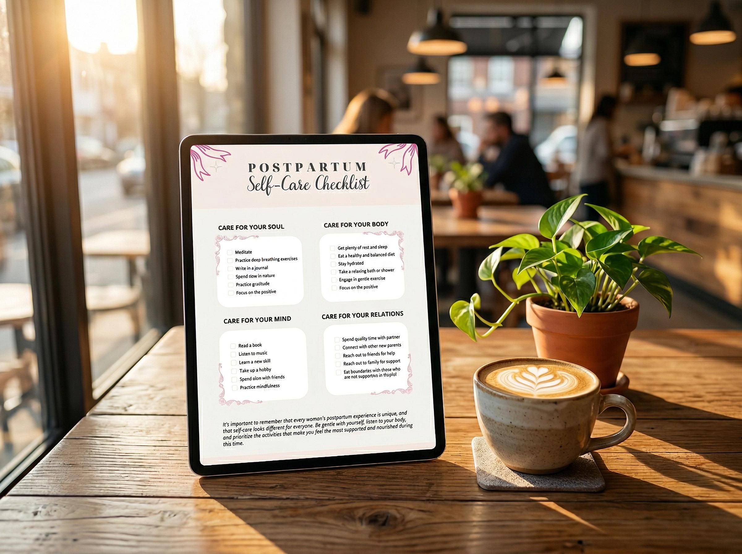 Postpartum Checklist PDF – New Mom Recovery & Self Care Planner - Etsy